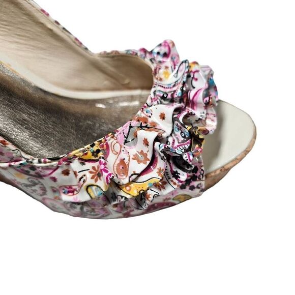 Steve Madden Women's Multicolor Paisley Camio Cork Wedge Platform Shoes 6M - Picture 14 of 14